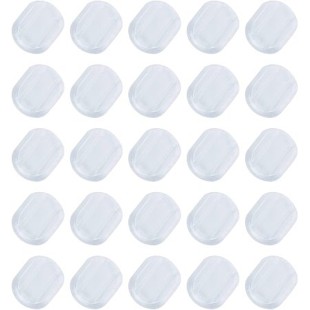 Pandahall Elite 200pcs Clear Earring Cushions Earring Clip Pads Plastic Earring Pads for Clip on Earring