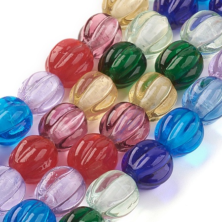 ARRICRAFT Handmade Lampwork Beads Strands, Lantern, Mixed Color, 11~11.5x11~12mm, Hole: 1.8mm; about 30pcs/strand, 12 inches(30.5cm)
