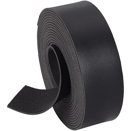 BENECREAT 98.5 Inch Black PU Leather Strap (25mm/1 Inch Wide) Leather Belt Strips for Jewelry Making, Leather Shoe Lace, Arts & Crafts and Handicrafts