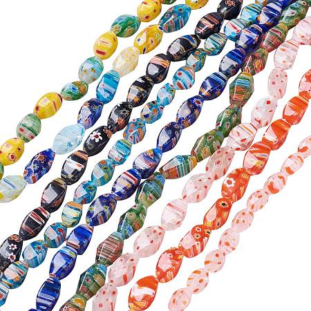 ArriCraft 20 Stands 14 Inches About 500pcs Millefiori Glass Beads Stands Abacus Twist Faceted Loose Beads for Bracelet Jewelry Making