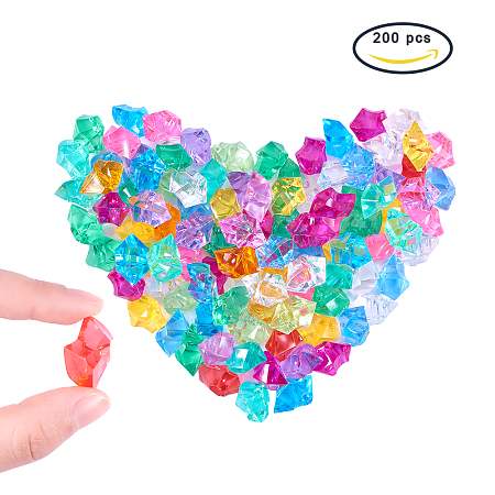 BENECREAT Multicolor 25x18mm Acrylic Beads Ice Rock Crystals Treasure Gems for Jewelry Making, about 200pcs/bag