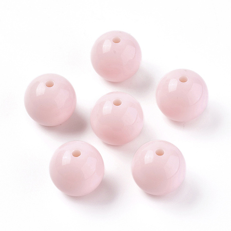 Honeyhandy Solid Chunky Bubblegum Acrylic Beads, Round, Pink, 20mm, Hole: 3mm, about 112pcs/500g