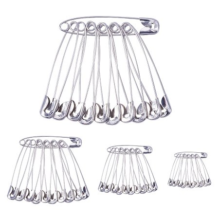 ARRICRAFT Platinum 4-Size Pack Of Safety Pins 240-Piece for Home, Office Use, Sewing Pins, Fabric, Fashion, Craft Pins, Marathon
