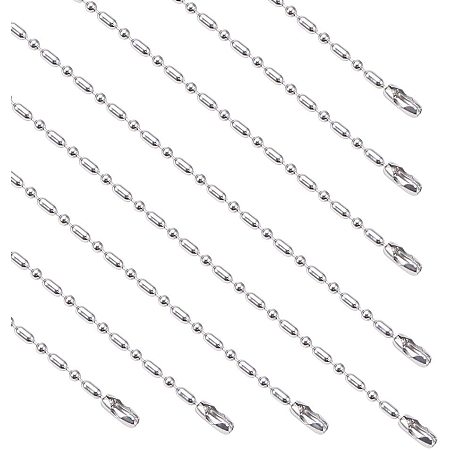 PandaHall Elite 19 Inch 2mm 304 Stainless Steel Curb Cable Chain Link Necklace for Jewelry Making, Stainless Steel Color