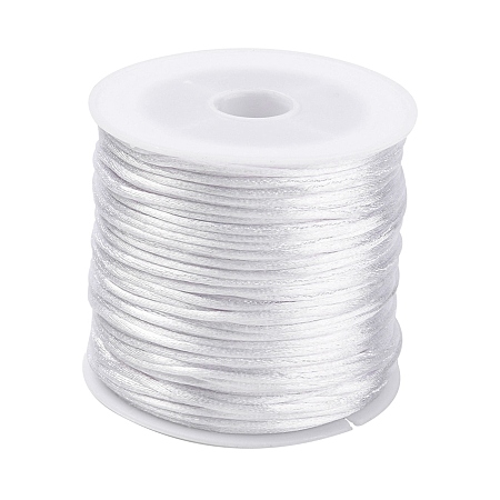 Honeyhandy 30M Nylon Rattail Satin Cord, Beading String, for Chinese Knotting, Jewelry Making, WhiteSmoke, 1mm, about 32.81 Yards(30m)/Roll
