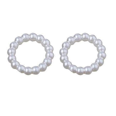 ARRICRAFT ABS Plastic Imitation Pearl Linking Rings, Ring, Ivory, 11.5~12x2mm