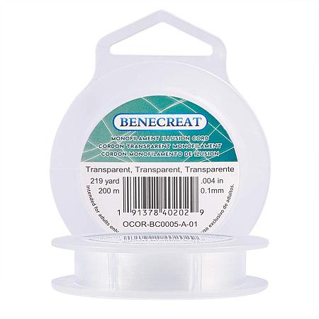 BENECREAT 200m 0.1mm Fishing Nylon Beading Thread Wire for Hanging, Bracelet and Jewelry Making