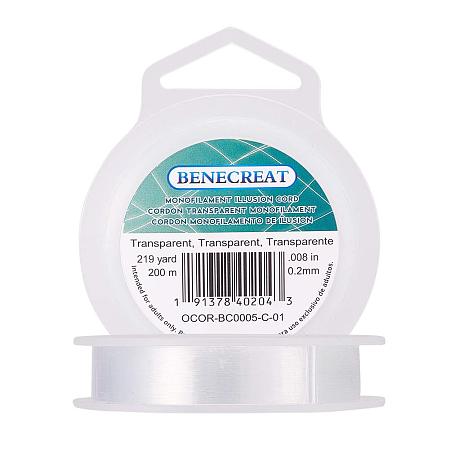 BENECREAT 200m 0.2mm Fishing Nylon Beading Thread Wire for Hanging, Bracelet and Jewelry Making
