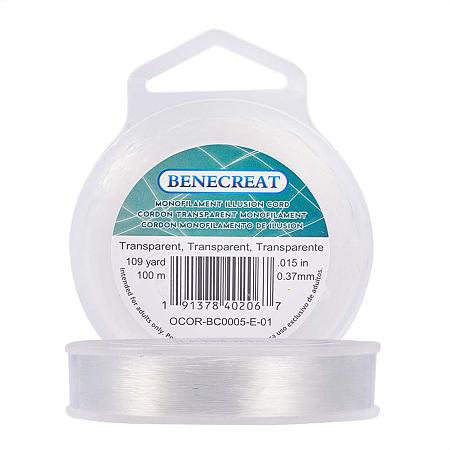 BENECREAT 100m 0.37mm Fishing Nylon Beading Thread Wire for Hanging, Bracelet and Jewelry Making