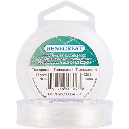 BENECREAT 70m 0.5mm Fishing Nylon Beading Thread Wire for Hanging, Bracelet and Jewelry Making