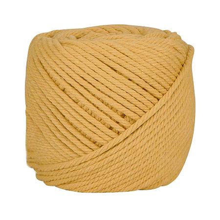 BENECREAT 4mm x 110 Yards(328 ft.) Macrame Cord Natural Cotton Rope 4-Strand Twisted Cotton Cord for Handmade Plant Hanger Wall Hanging Craft Making, Gold