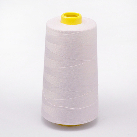 Honeyhandy 100% Spun Polyester Fibre Sewing Thread, White, 0.1mm, about 5000yards/roll