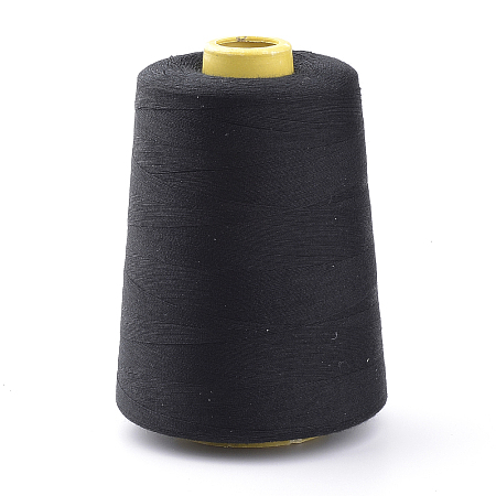 Honeyhandy Polyester Sewing Thread Cords, For Cloth or DIY Craft, Black, 0.1mm, about 7000yards/roll