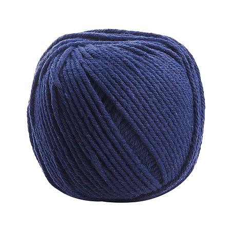 PandaHall Elite 3mm (About 175 Yards) Cotton Macrame Cord Twine, Craft Rope Yarn DIY Plant Hanger Wall Hanging Decoration, Prussian Blue