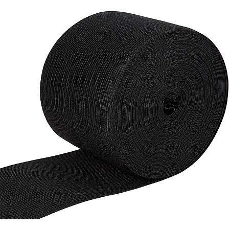 BENECREAT 3 Inch by 8.74 Yards Knit Elastic Band Flat Stretch Elastic Band for DIY Sewing Project Waist Band Making, Black
