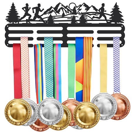 SUPERDANT Running Medal Hanger Display Mountain Park Run Sports Medal Display Rack Iron Wall Mounted Hooks for 60+ Medals Trophy Holder Awards Sports Ribbon Holder Display Wall Hanging Athlete Gift