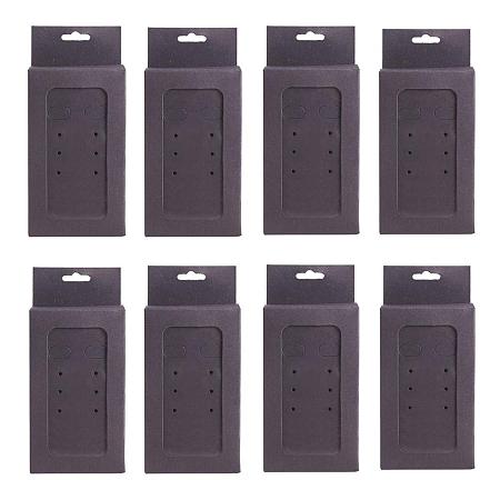 BENECREAT 10 Set Black Kraft Paper Jewelry Box Transparent Window Earring Box with Earring Display Cards for Ear Studs and Earrings, 2x3.5 Inches