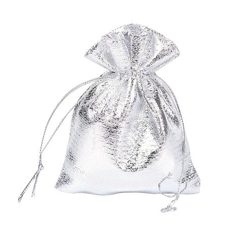 ArriCraft 50pcs Organza Drawstring Bags Jewelry Pouches Wedding Party Candy Chocolate Christmas Favor Gift Bags Beading Storage Bags 9x7cm, Sliver