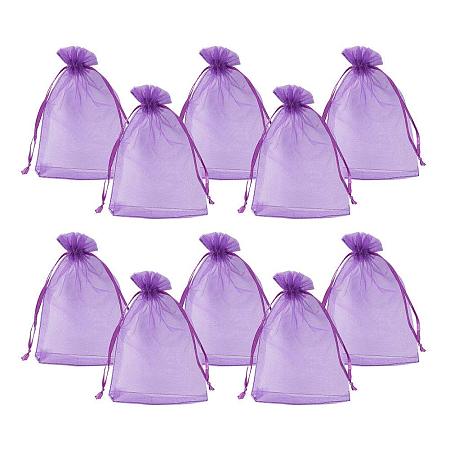 ARRICRAFT 200PCS 4x6 Inches Purple Organza Gift Bags with Drawstring