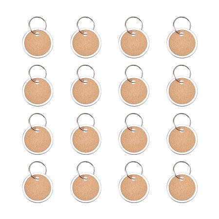 PandaHall Elite 50 Pack Aluminum Pendants with Paper Iron Key Ring Clasps Paper Key Tags with Split Rings Labels
