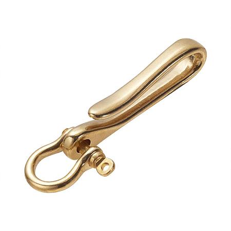 PandaHall Elite Brass Solid U Shape Hook Car Keychain Keyring Belt Hook Key Buckle Keychain for Men Wallet Chain Accessory