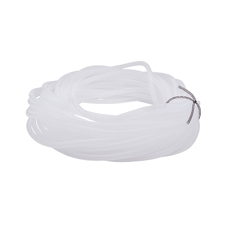 PandaHall Elite 30 Yards 3/8 Inch White Plastic Deco Flex Mesh Tube Thread Cord for Wreaths Bracelet Necklace Jewelry Crafts