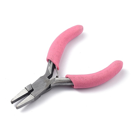 Honeyhandy Polishing Jewelry Pliers, Flat Nose Pliers for Jewelry Making Supplies, Deep Pink, 8x4.1x0.9cm