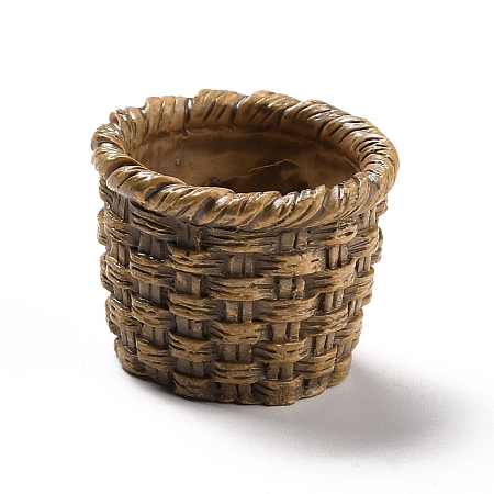 Honeyhandy Opaque Resin Cabochons, Bamboo Basket, Tan, 25.5x20mm