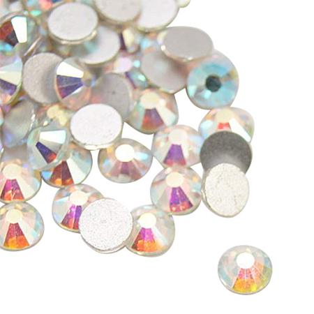 NBEADS About 1440 pcs/Bag Mixed Crystal AB Half Round Grade A Back Plated Glass Flat Back Rhinestone, 2.7~2.8mm