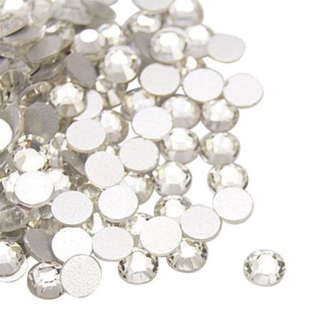 NBEADS About 1440pcs/bag Crystal Glass Flat Back Rhinestone, Half Round Grade A Back Plated Faceted Gems Stones for Nails Decoration Crafts Eye Makeup Clothes Shoes, 2.3~2.4mm