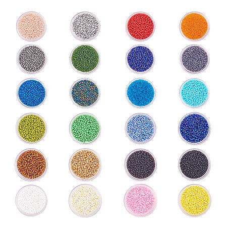 PandaHall Elite 24 Color 12/0 Glass Seed Beads 2mm About 40000 Pieces  Assorted in Individual Boxes 