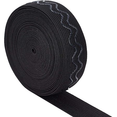 BENECREAT 8 Yards 1.2 Inch 30mm Wide Non-Slip Silicone Elastic Gripper Band for Garment Sewing Project, Black