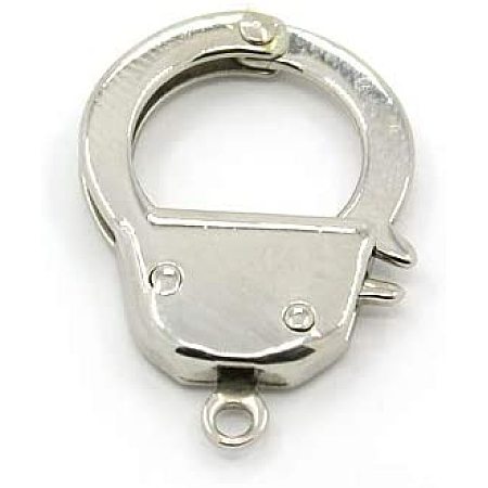UNICRAFTALE 10 pcs Stainless Steel Handcuffs Clasps Trigger Hidden Snap Clasp Fastener Hook Charm Jewelry findings for Bracelet Necklace Jewelry Making 38x26mm