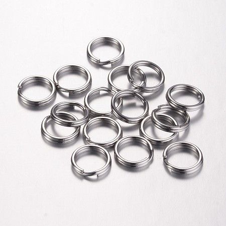 Honeyhandy 304 Stainless Steel Split Rings, Double Loops Jump Rings, Stainless Steel Color, 10x1.5mm, Inner Diameter: 8mm