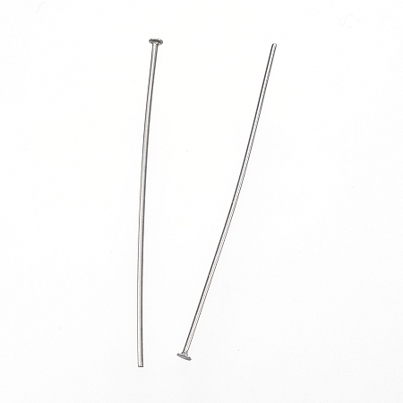 Honeyhandy DanLingJewelry 304 Stainless Steel Flat Head Pins, Stainless Steel Color, 40x0.7mm, Head: 1.2mm