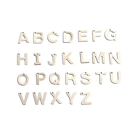 ARRICRAFT 1300 pcs 304 Stainless Steel Alphabet A-Z Letter Pendant Charms Loose Beads for Necklace Bracelet DIY Craft Jewelry Making, Stainless Steel Color