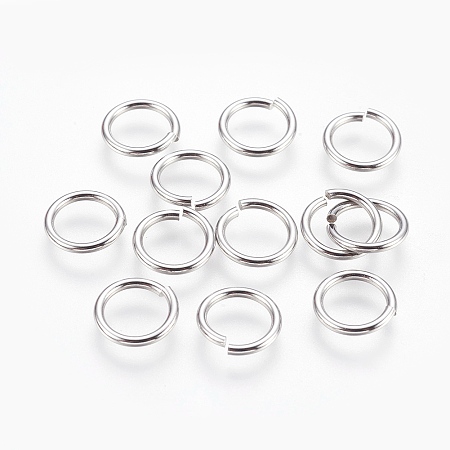 Honeyhandy 304 Stainless Steel Open Jump Rings, Stainless Steel Color, 11x1.3mm, Inner Diameter: 8mm, 700pcs/bag
