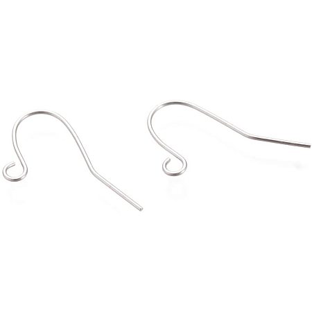 UNICRAFTALE 500pcs(250pairs) 0.8mm Pin Stainless Steel Earring Hooks Fish Ear Wire with 2mm Hole Earrings Hooks for Drop Earrings Jewelry Making 17x19mm