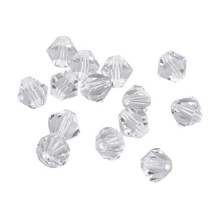 ARRICRAFT 50pcs Imitation Austrian Crystal Glass Beads Faceted Round Bicone Clear Grade AAA Beads for Jewelry Craft Making 6mm Hole: 1mm Transparent Color