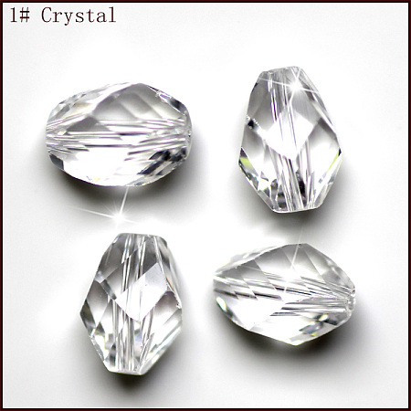 Honeyhandy Imitation Austrian Crystal Beads, Grade AAA, Faceted, Bicone, Clear, 10x13mm, Hole: 0.9~1mm