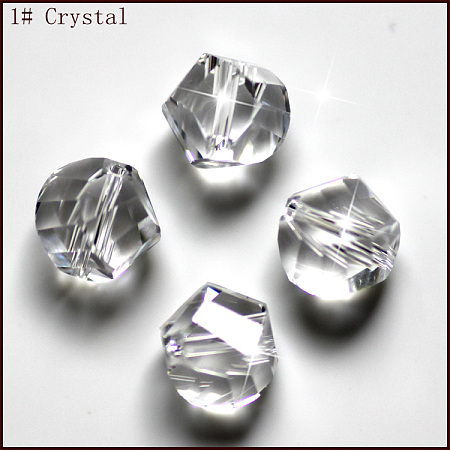 Honeyhandy Imitation Austrian Crystal Beads, Grade AAA, Faceted, Polygon, Clear, 8mm, Hole: 0.9~1mm