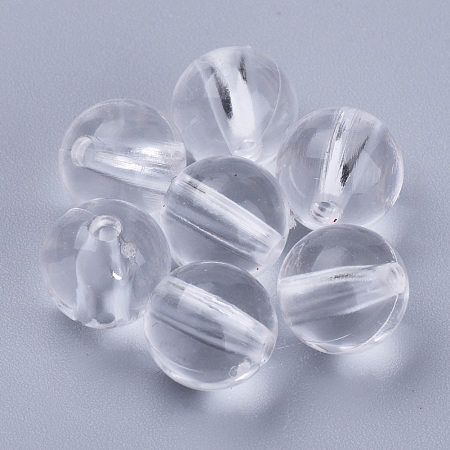 Arricraft Transparent Acrylic Beads, Round, Clear, 12x11.5mm, Hole: 1.7mm; about 500pcs/500g