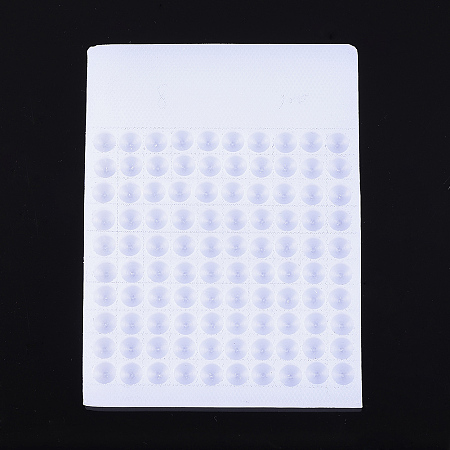 Honeyhandy Plastic Bead Counter Boards, White, 4mm, 7.8x5.3x0.4cm