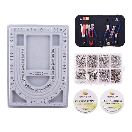 PandaHall Elite 1 Set Jewelry Making Starter Kit Complete Bead Board Beading Wire DIY Jewelry Tool Pliers Kit Mix Lot Pack