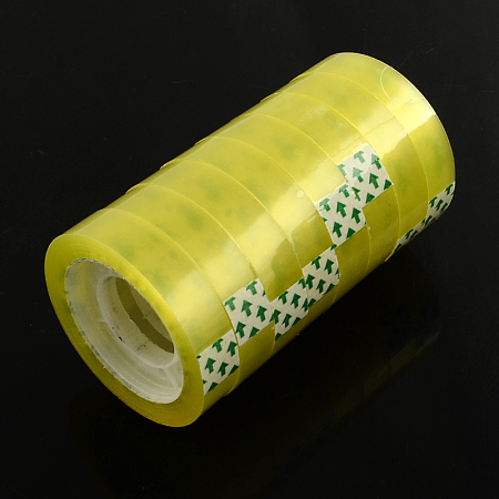 Honeyhandy Transparent Adhesive Packing Tape/Carton Sealing, Clear, 12mm, about 12m/roll, 8rolls/group