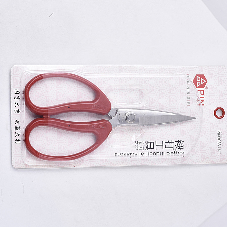 Honeyhandy Stainless Steel Scissors, Sewing Scissors, Forging Tool Shears Scissor, with Plastic Handle, Red, 190x95x12mm