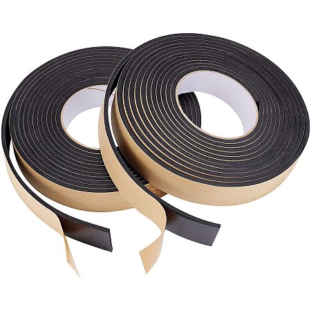 SUPERFINDINGS 2 Rolls Total 32.8 Feet Single-Sided Adhesive EVA Seal Foam Strip 1.18Inch Width Foam Insulation Tape with Strong Adhesive Soundproofing Sealing Tape for Doors and Windows Insulation