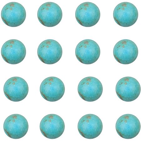 ARRICRAFT 100PCS 4mm Synthetic Turquoise Gemstone Flat Back Stone Cabochons Craft Findings for DIY Jewelry Making-Half Round