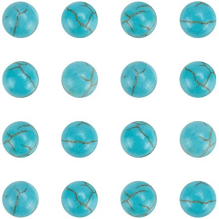 ARRICRAFT 100PCS 6mm Synthetic Turquoise Gemstone Flat Back Stone Cabochons Craft Findings for DIY Jewelry Making-Half Round
