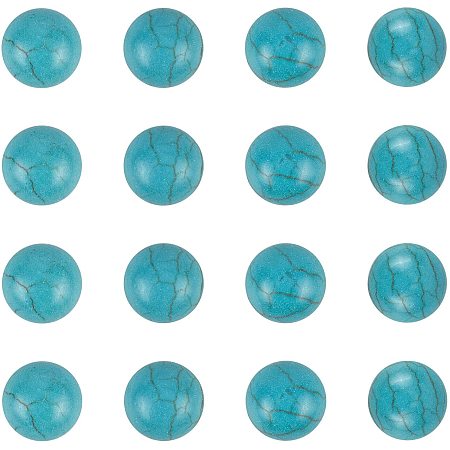 ARRICRAFT 100PCS 8mm Synthetic Turquoise Gemstone Flat Back Stone Cabochons Craft Findings for DIY Jewelry Making-Half Round